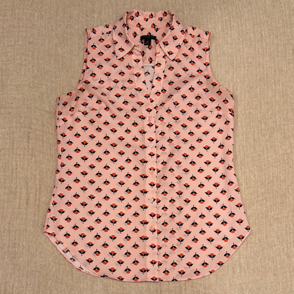 Sleeveless Pink Patterned Women's Top